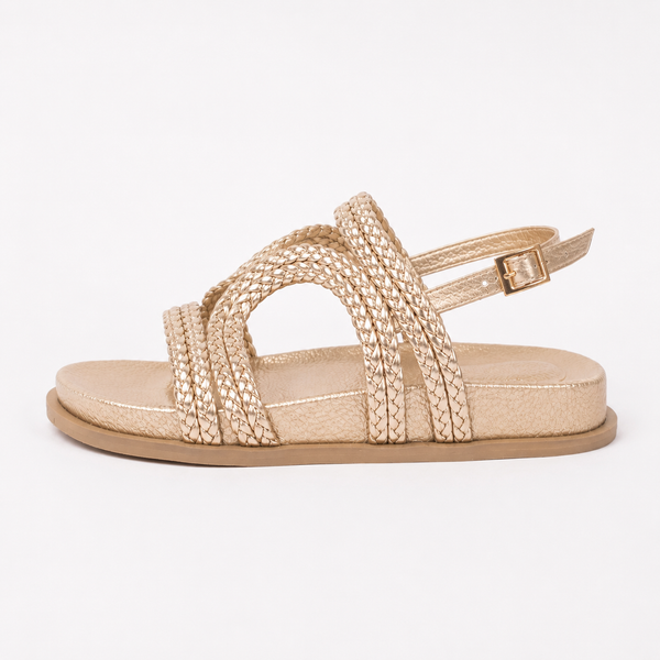 Sandalia Canoa Oro Trenzada