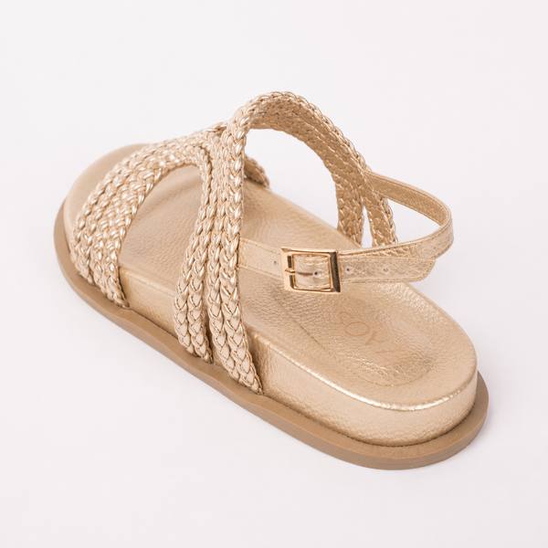 Sandalia Canoa Oro Trenzada
