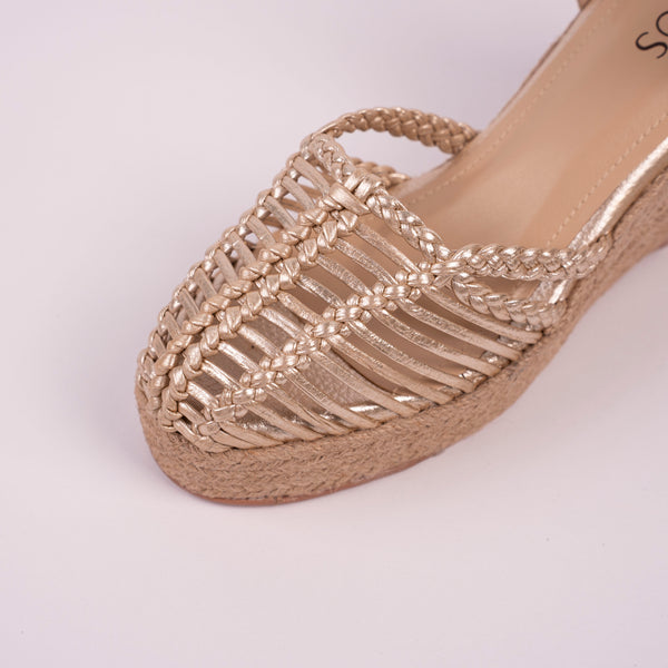 Plataforma Espadrilles Tejida Oro
