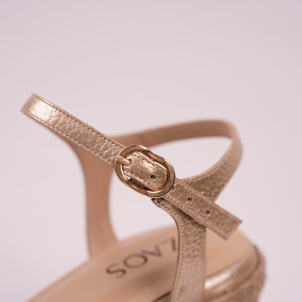 Plataforma Espadrilles Tejida Oro