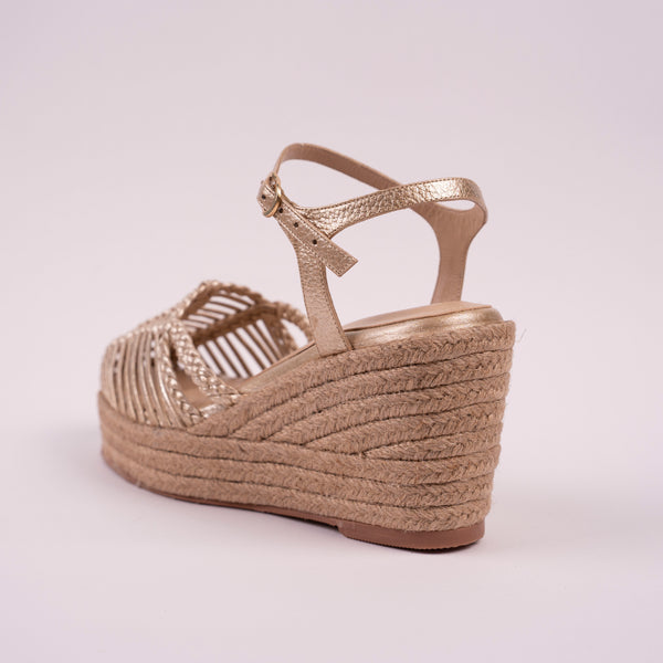 Plataforma Espadrilles Tejida Oro