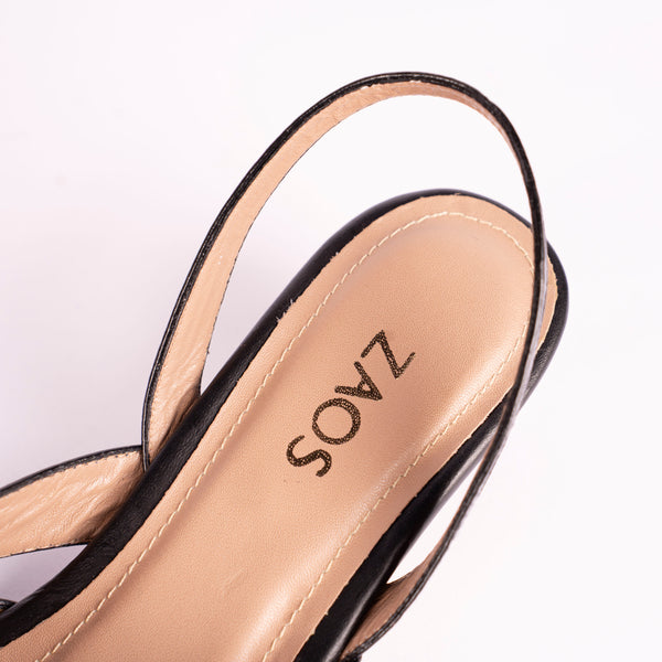 Tacones Stilettos Fosil Charol Negro