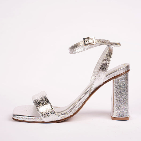 Tacones Cubano Plateado