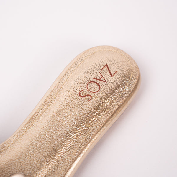 Sandalias Plana Vestir Folia Oro