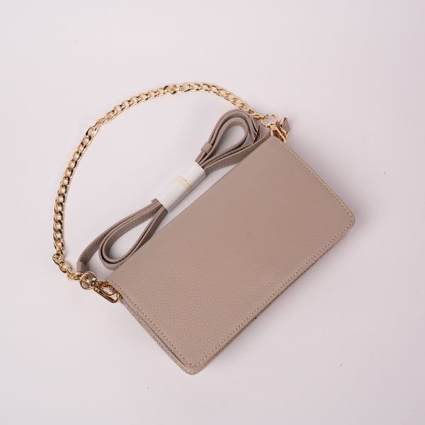 Bolso Sobre Cuero Taupe