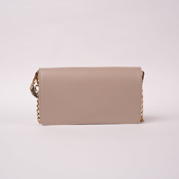 Bolso Sobre Cuero Taupe