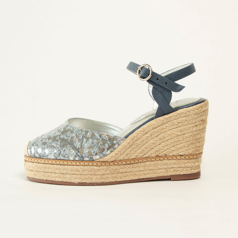 Sale Plataforma Espadrilles Azul Print