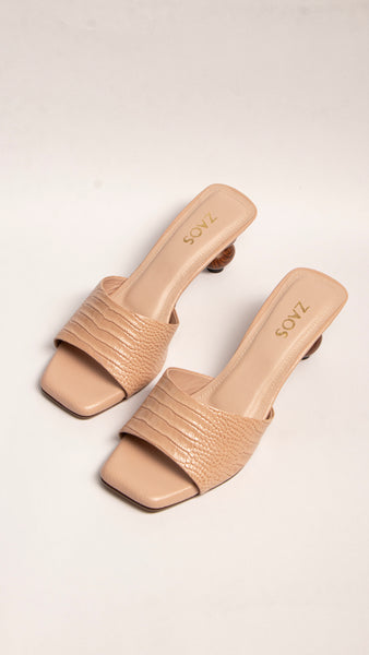Tacones Fosil Charol Nude