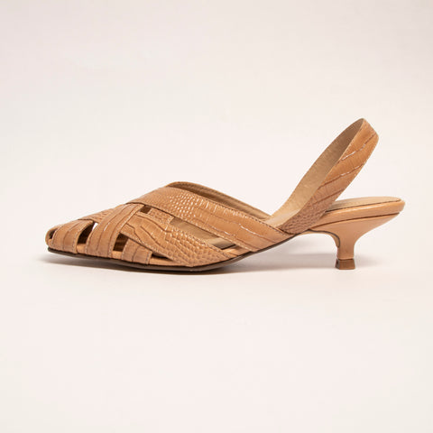 Tacones Stilettos Fosil Charol Macadamia