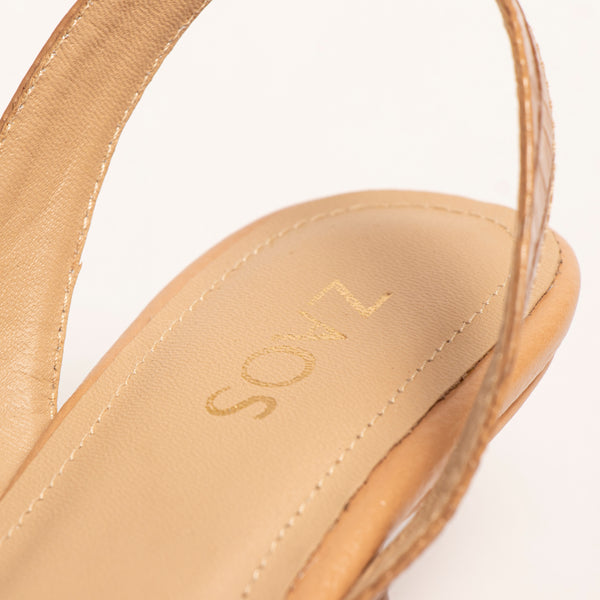 Tacones Stilettos Fosil Charol Macadamia