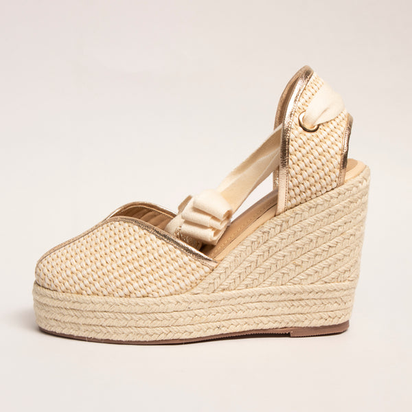 Plataforma Espadrilles Canasto Crema