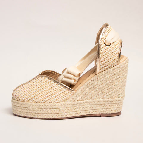 Plataforma Espadrilles Canasto Crema