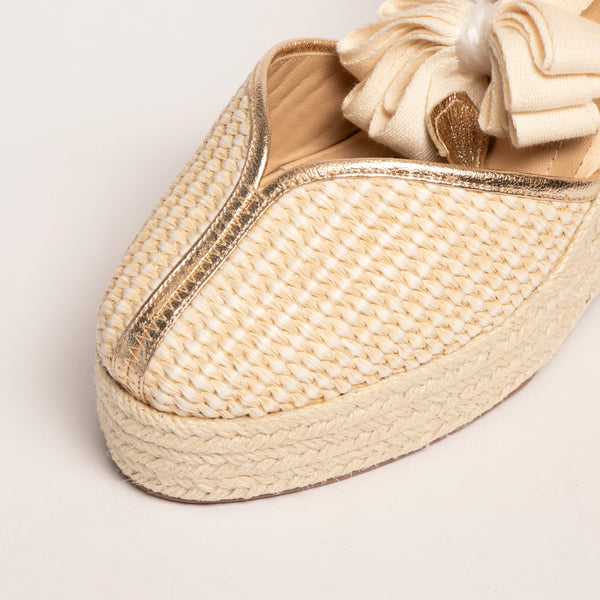 Plataforma Espadrilles Canasto Crema