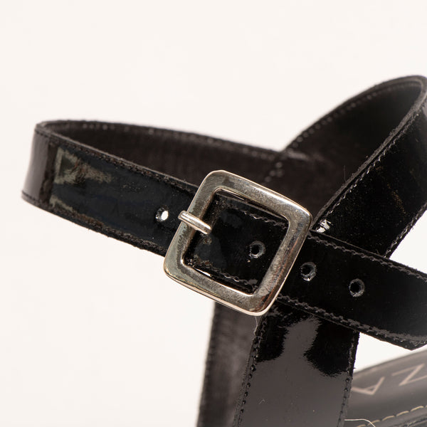 Plataforma Espadrilles Negro Brillo