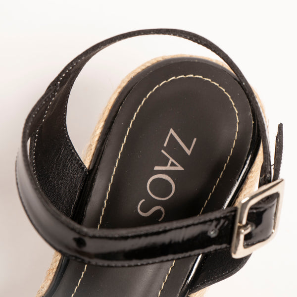 Plataforma Espadrilles Negro Brillo