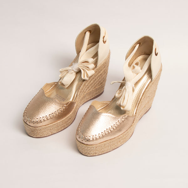 Plataforma Espadrilles Oro Folia