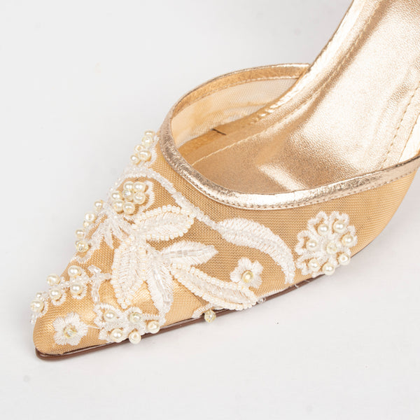 Tacones Amelia Folia Maya * Oro