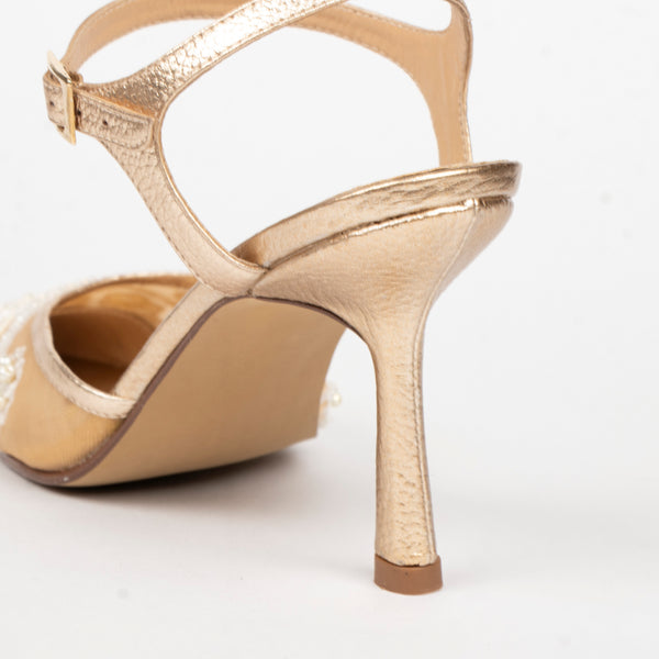Tacones Amelia Folia Maya * Oro