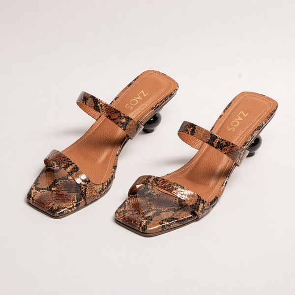 Tacones  Greta Pitón Mocca