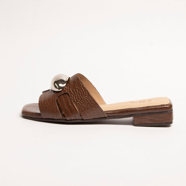 Sandalia Gaia Charol Marron