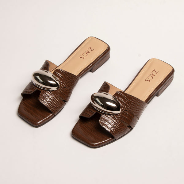 Sandalia Gaia Charol Marron