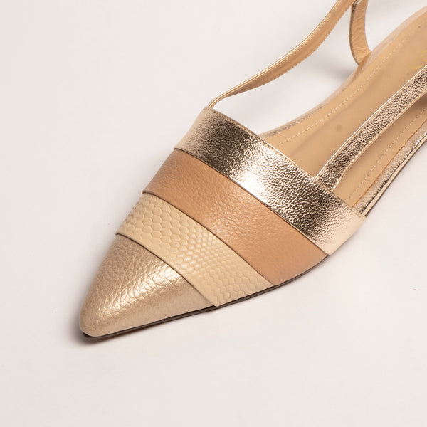 Sandalias Stilettos Macadamia Oro