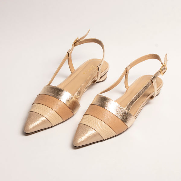 Sandalias Stilettos Macadamia Oro