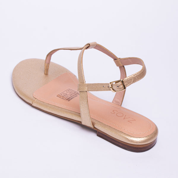Sale Sandalias Oro Tres Puntadas
